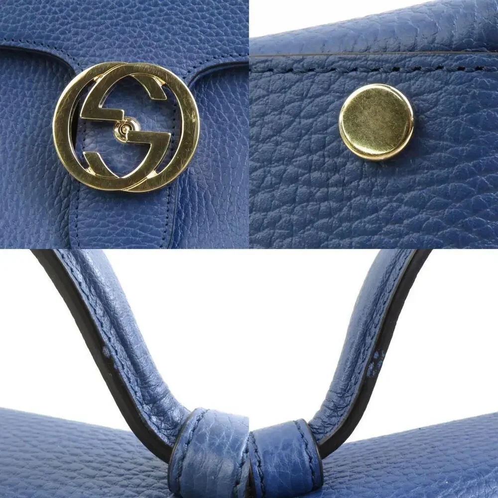 GUCCI Blue Leather Shoulder Bag - Picture 4 of 5